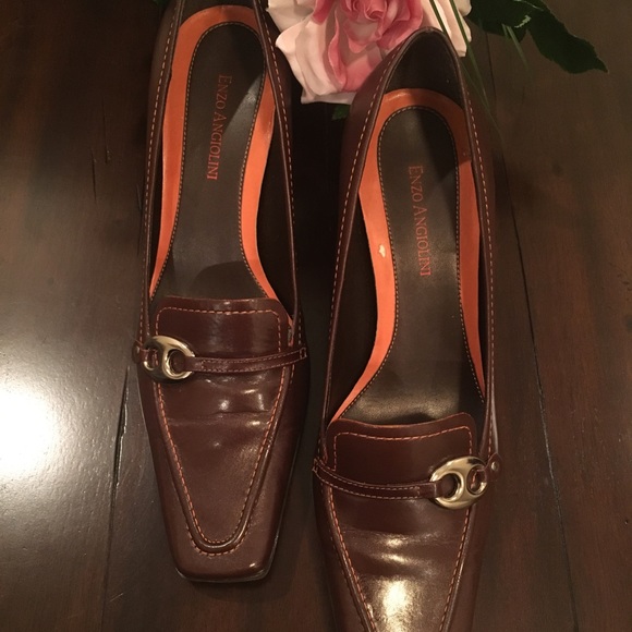 Enzo Angiolini Dark Brown Leather Heels - Picture 3 of 7